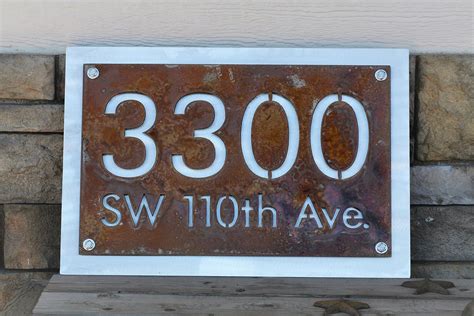 metal house address plaque|metal house number plaque custom.